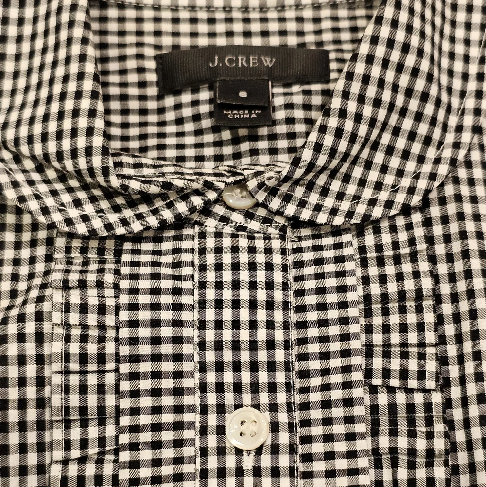 J. Crew Monochrome Ruffled Cotton Shirt - Picture 6 of 6